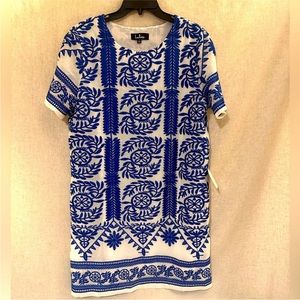 Lulus blue embroidery dress